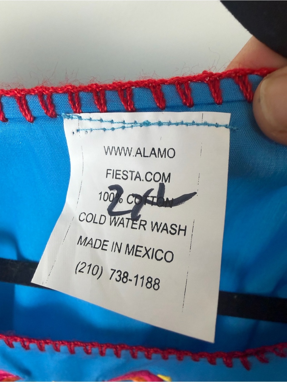 NWT Alamo Fiesta Mexican Floral Embroidered Blue Blouse 2X - Picture 4 of 4
